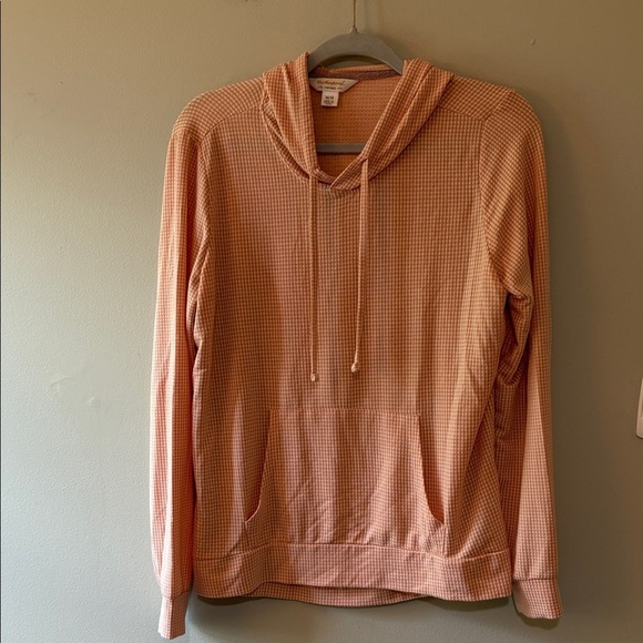 Weatherproof Vintage Peach Checkered hoodie Size M - Picture 2 of 7